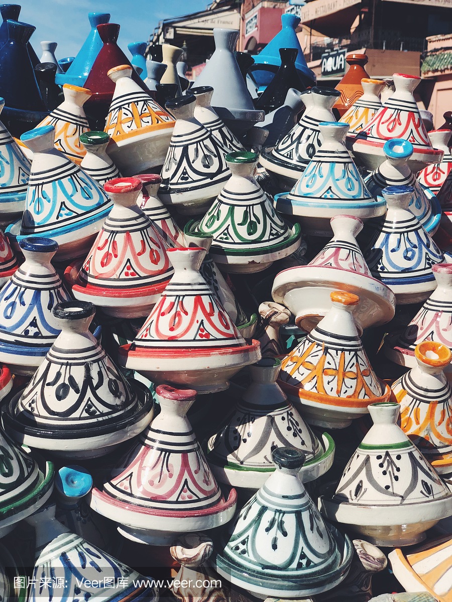 传统的摩洛哥纪念品塔津